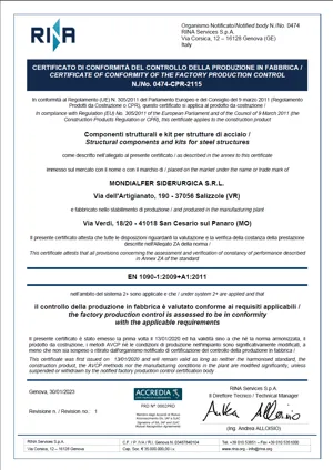 Certificazione 1090 Modena 2